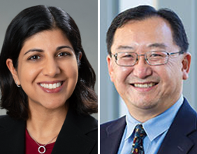 pictures of Drs. Nisha Bansal and Alan Go