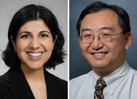 pictures of researchers Nisha Bansal and Alan Go