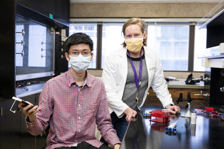 picture of Shown here are lead author Justin Chan and co-author Dr. Kelly Michaelsen