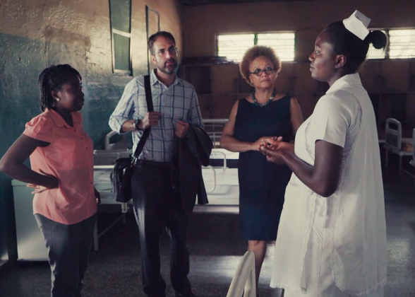 picture of Dror Ben-Zeev and Angela Ofori-Atta at a prayer camp in Ghana