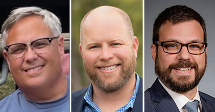 pictures of patient Tim Holland and Drs. James McCabe and Zachary Steinberg