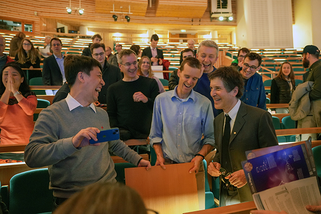 Baker with colleagues at the Nobel Prize Lecture in Chemistry