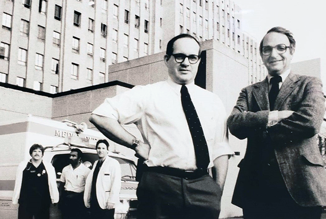archive picture of Drs. Michael Copass and Leonard Cobb