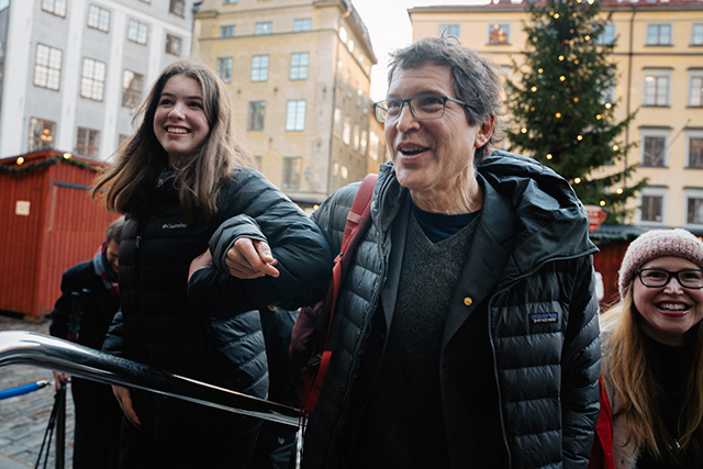 David Baker arrives at the Nobel Prize Museum