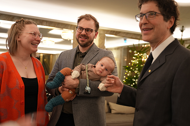 David Baker with some members of his wife's family