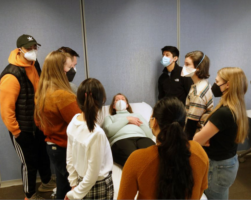 medical students training in classroom