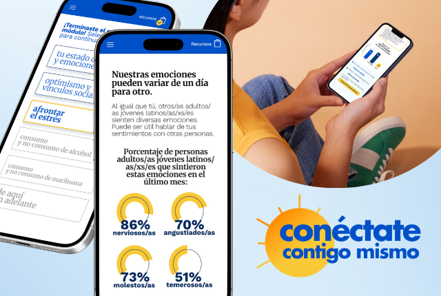 picture of a collage of images of the Spanish-language mental-health tool