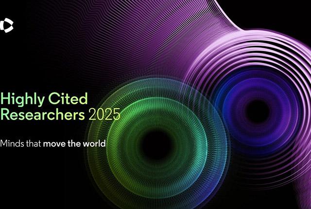 Graphic art from Clarivate honoring the 2025 highly cited researchers