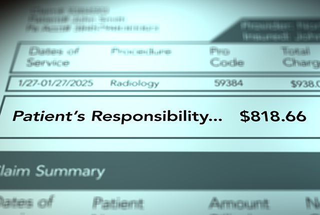 detail image of a hospital bill