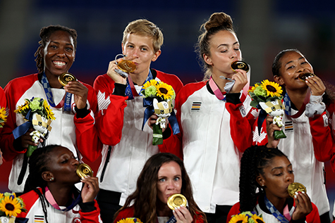 picture of Quinn #5, the first openly transgender athlete to win Olympic gold